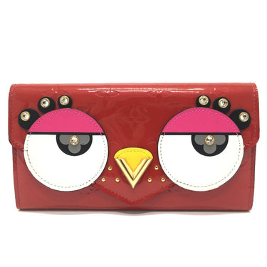 LOUIS VUITTON Long Wallet Purse M90489 Monogram Vernis Red Monogram Vernis Portefeuille Sarah Bird Bird Women Used Authentic